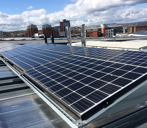 solar pv on a rooftop in leeds